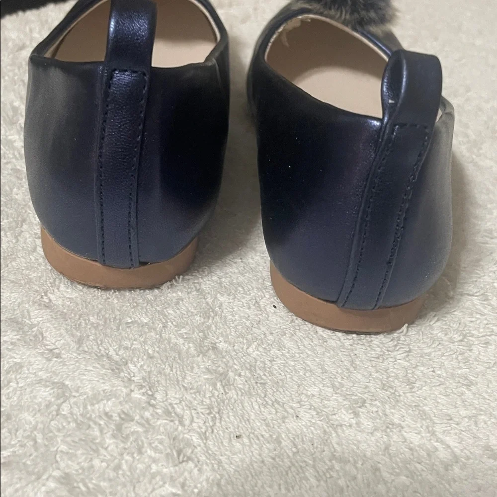 Nanette Lepore Blue Dress Shoes with Furry Pom-Poms - Picture 3 of 5
